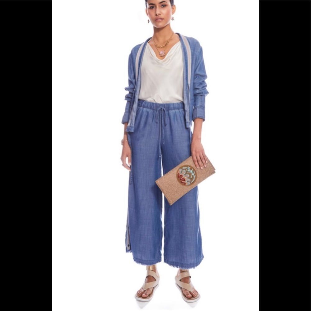 NEW Anthropologie Current Air chambray set XS
